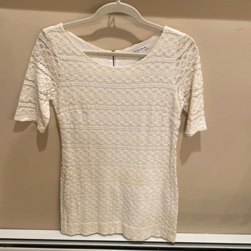 Banana Republic Lace Cream Short Sleeve Dress Size 4